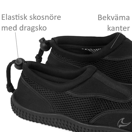 Badskor Rhodos Unisex SVART