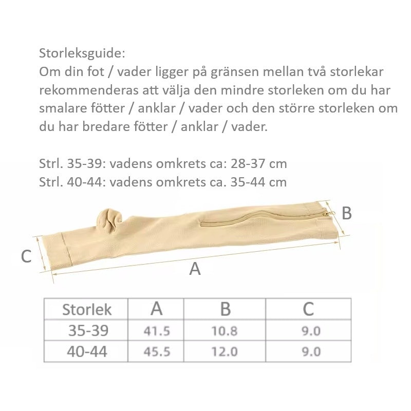 Stödstrumpor, öppen tå, blixtlås, Klass 2, 23-32mmHg SVART