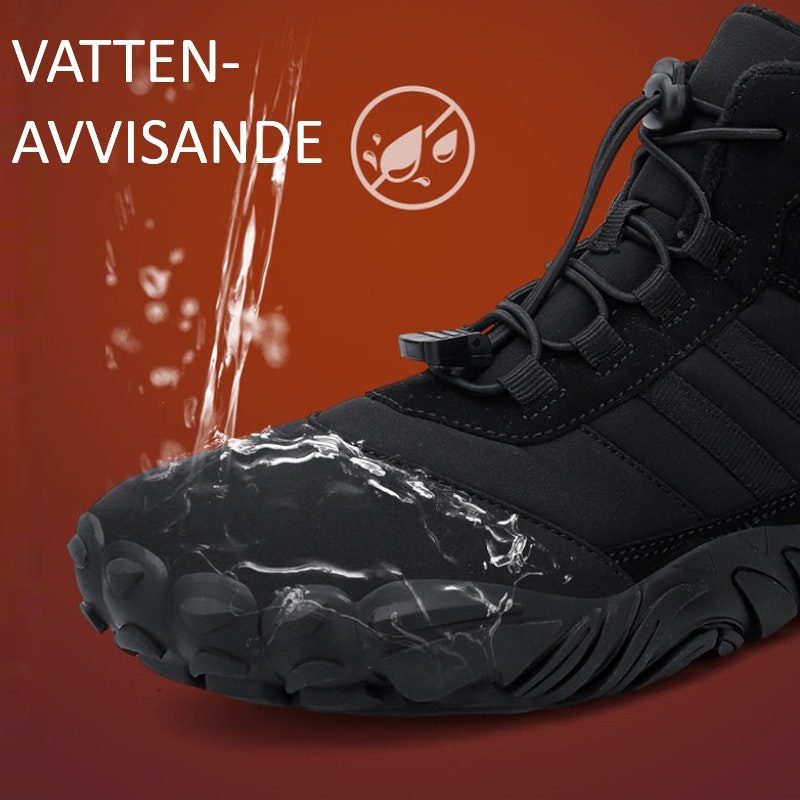 Barfotaskor vattenavvisande, fodrade SVART