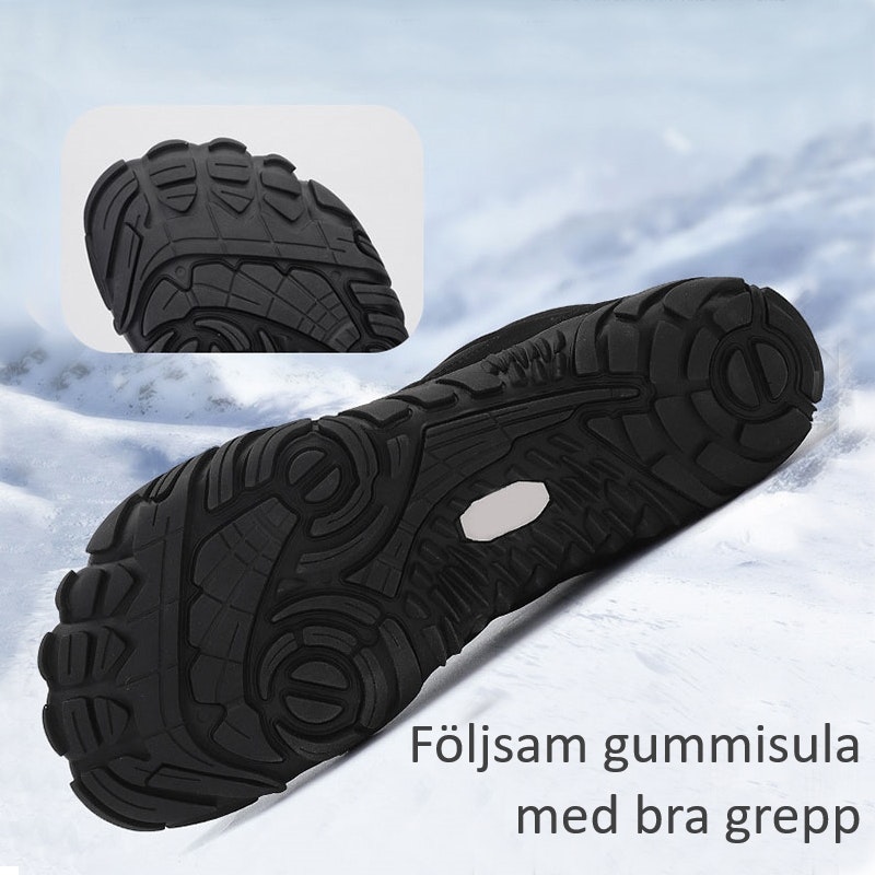 Barfotaskor vattenavvisande, fodrade SVART