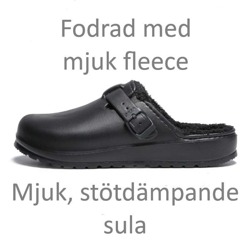 Premium fodrade justerbara cloud tofflor SVART