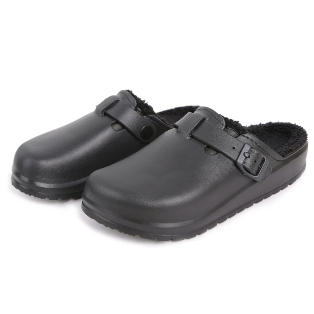 Premium fodrade justerbara cloud tofflor SVART