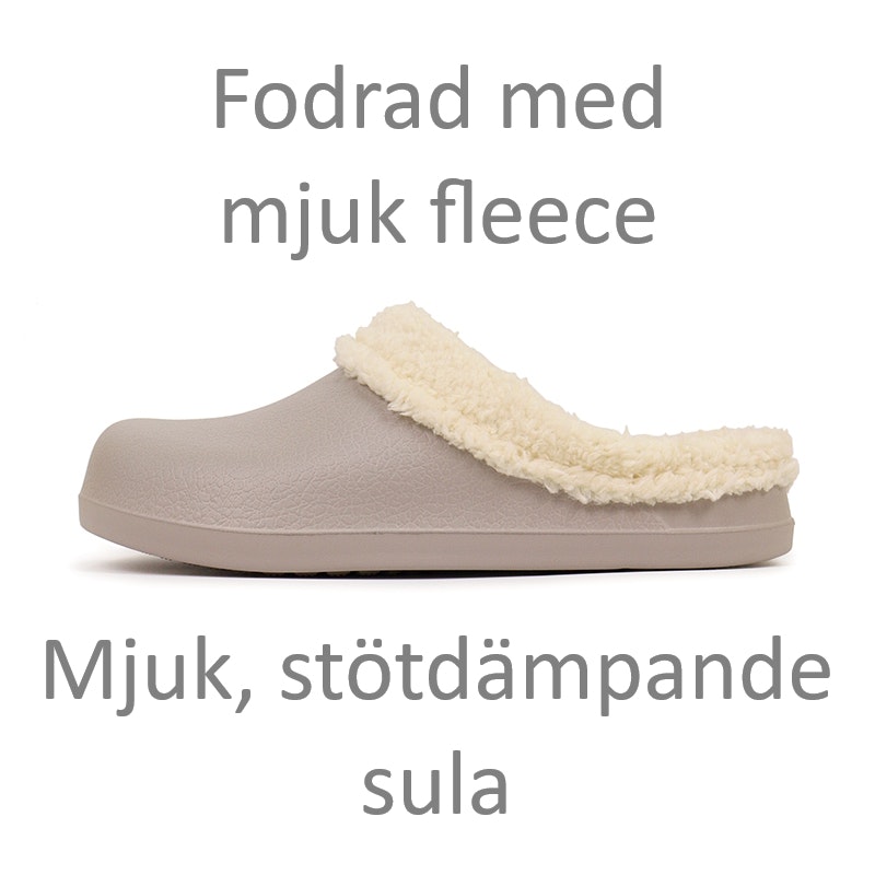 Premium fodrade cloud tofflor GRÅ