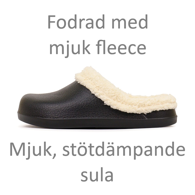 Premium fodrade cloud tofflor SVART
