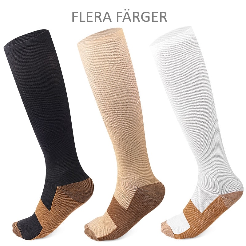 Stödstrumpor Komfort, Klass 1, 15-21mmHg BEIGE/BRUN