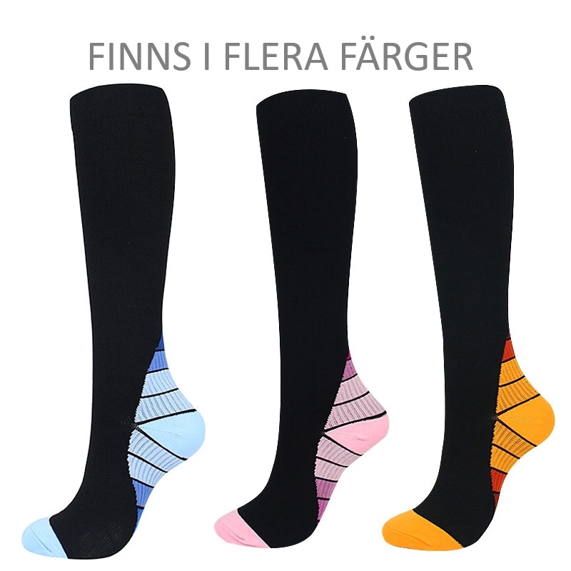Stödstrumpor Vital, Klass 1, 15-21mmHg SVART/ROSA