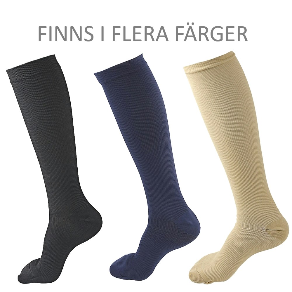 Stödstrumpor unisex, Klass 1, 15-21mmHg SVART
