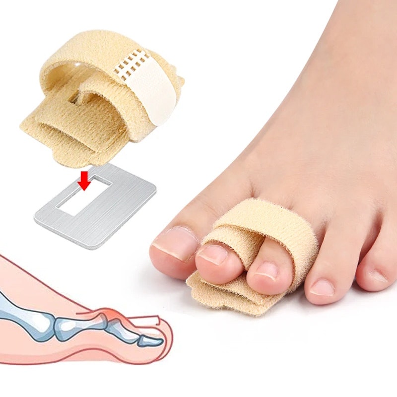 Hammartå stabiliserande band med stöd