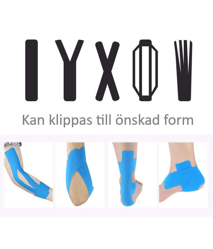 Kinesiologitejp 5m x 5cm SVART
