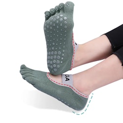 Tåstrumpor med halkskydd YOGA, GRÖN