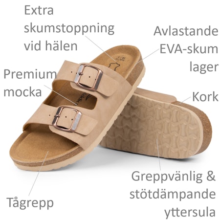 Biosandaler DAM fotriktig korksula, BEIGE