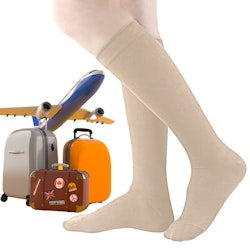 Kompressionsstrumpor för Resor - BEIGE Unisex