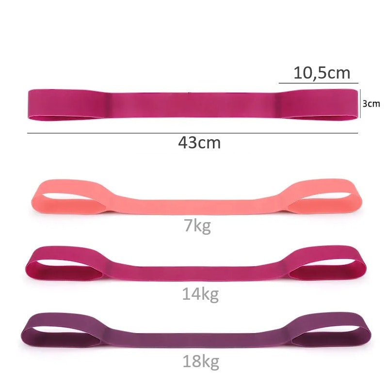 Träningsband kit, 3st resistance band  med handtag
