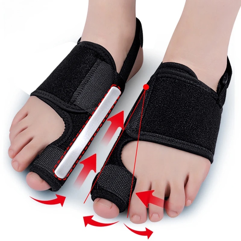 Hallux valgus korrigerande stödskena med justerbart band 1st