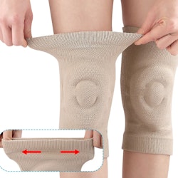 Knäskydd med silikonring & glidstopp 2st BEIGE