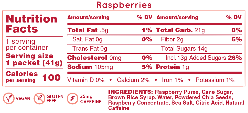 Huma Gel - Raspberries (koffein)