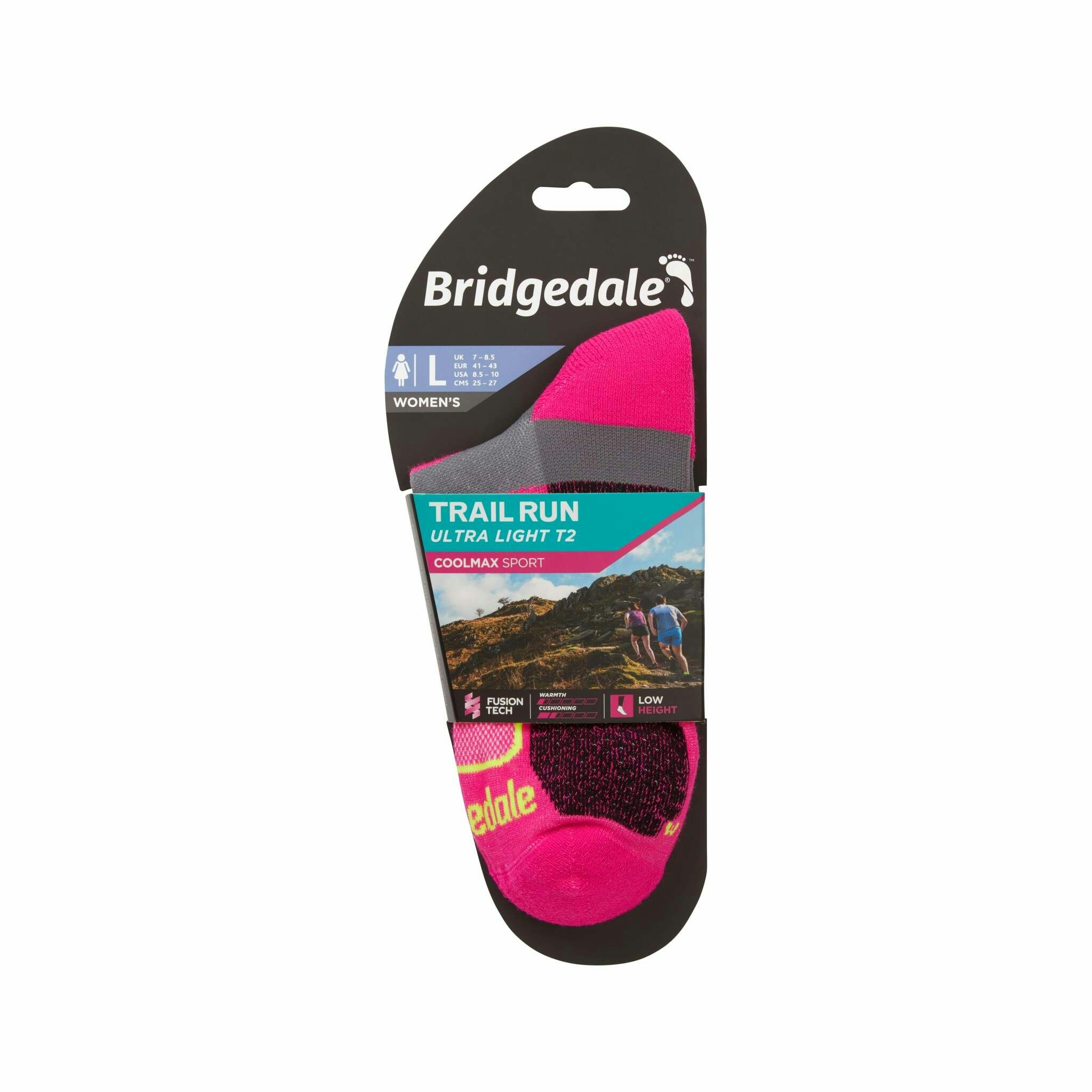 Bridgedale Trail Run Ultra Light T2 Coolmax Sport Low (Dam) - Shade Pink
