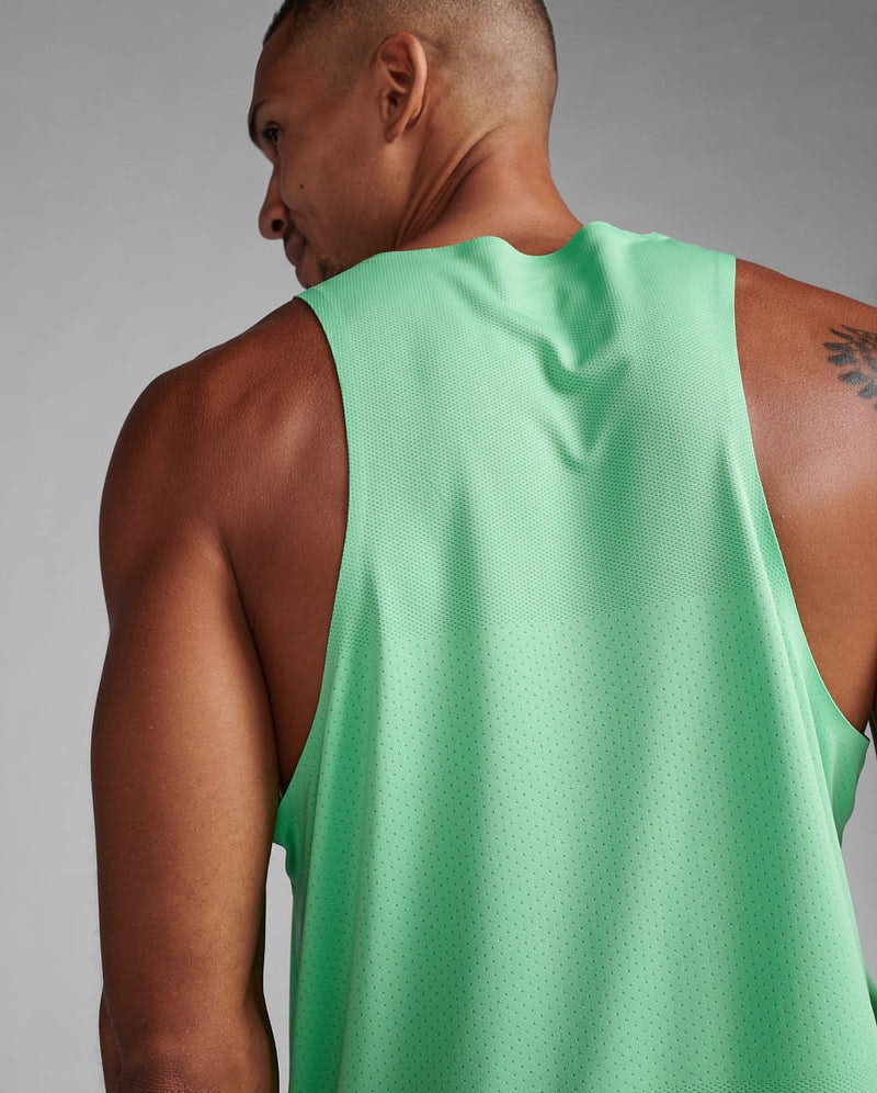 2XU Light Speed Tech Singlet - Spring Green/Black (Herr)
