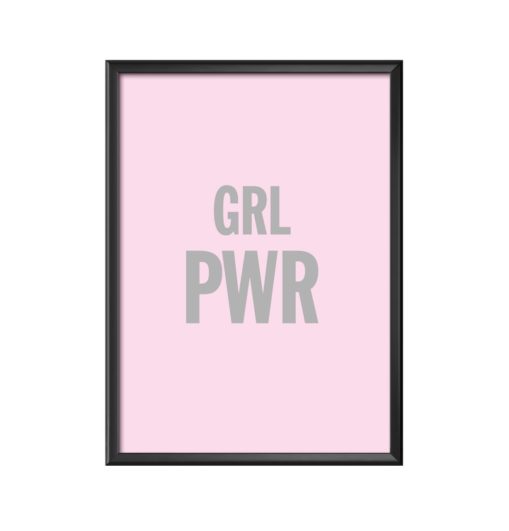 GRL PWR rosa affisch, print, poster