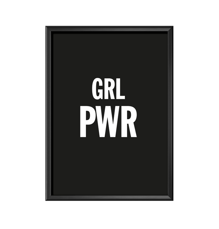 GRL PWR svart affisch, print, poster