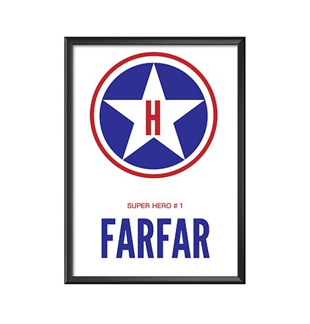Super Hero affisch, print, poster till Farfar