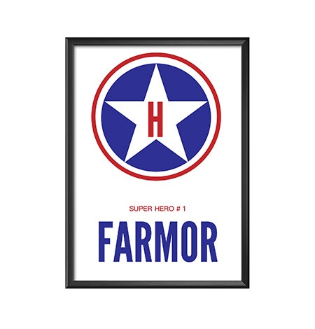 Super Hero affisch, print, poster till farmor