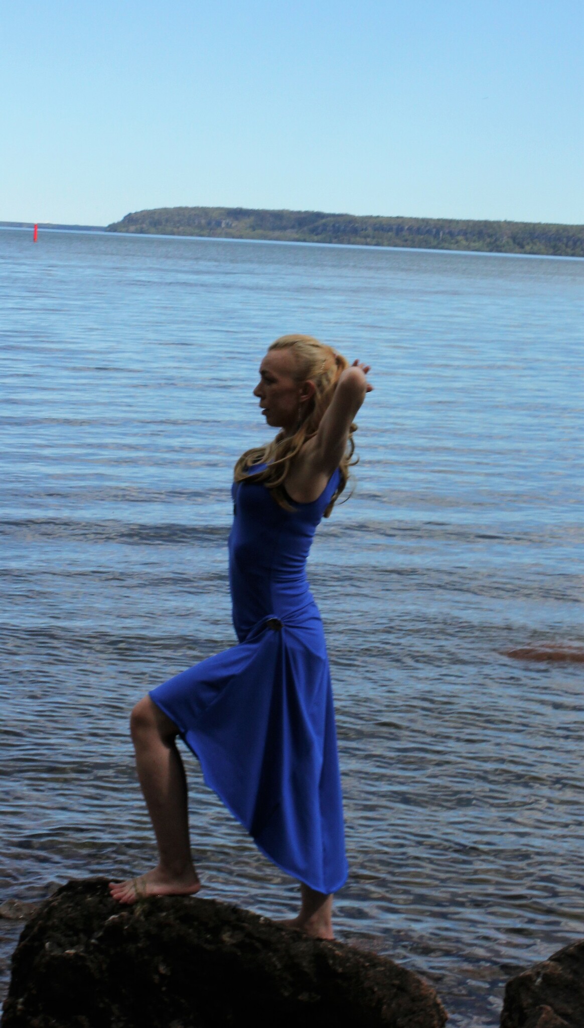Blåa havet klänning, blå klänning i snygg stilren modell