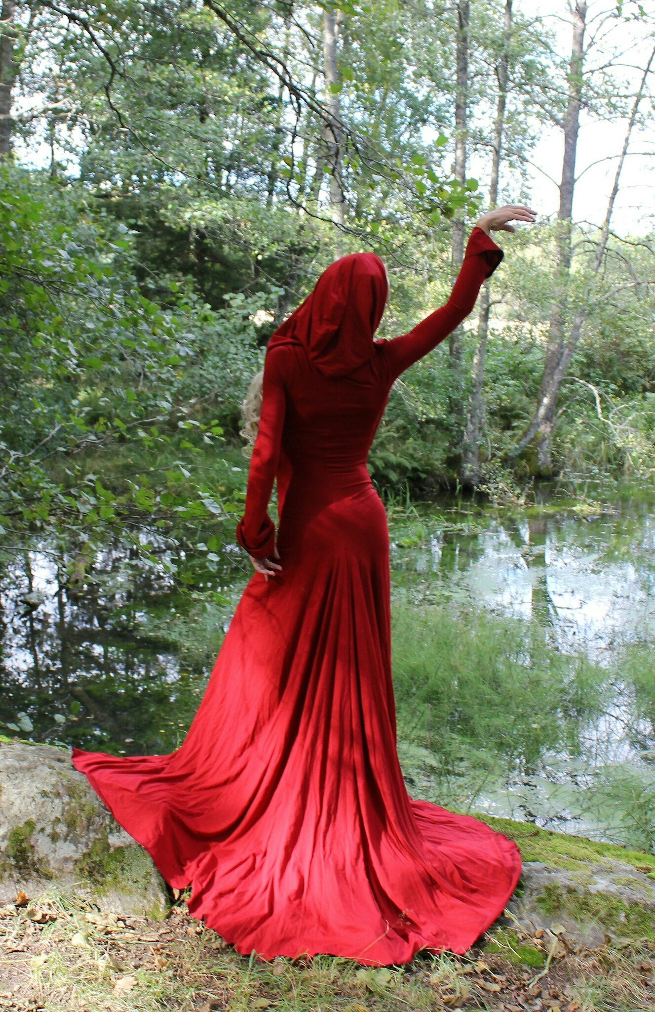 Röd maxi klänning