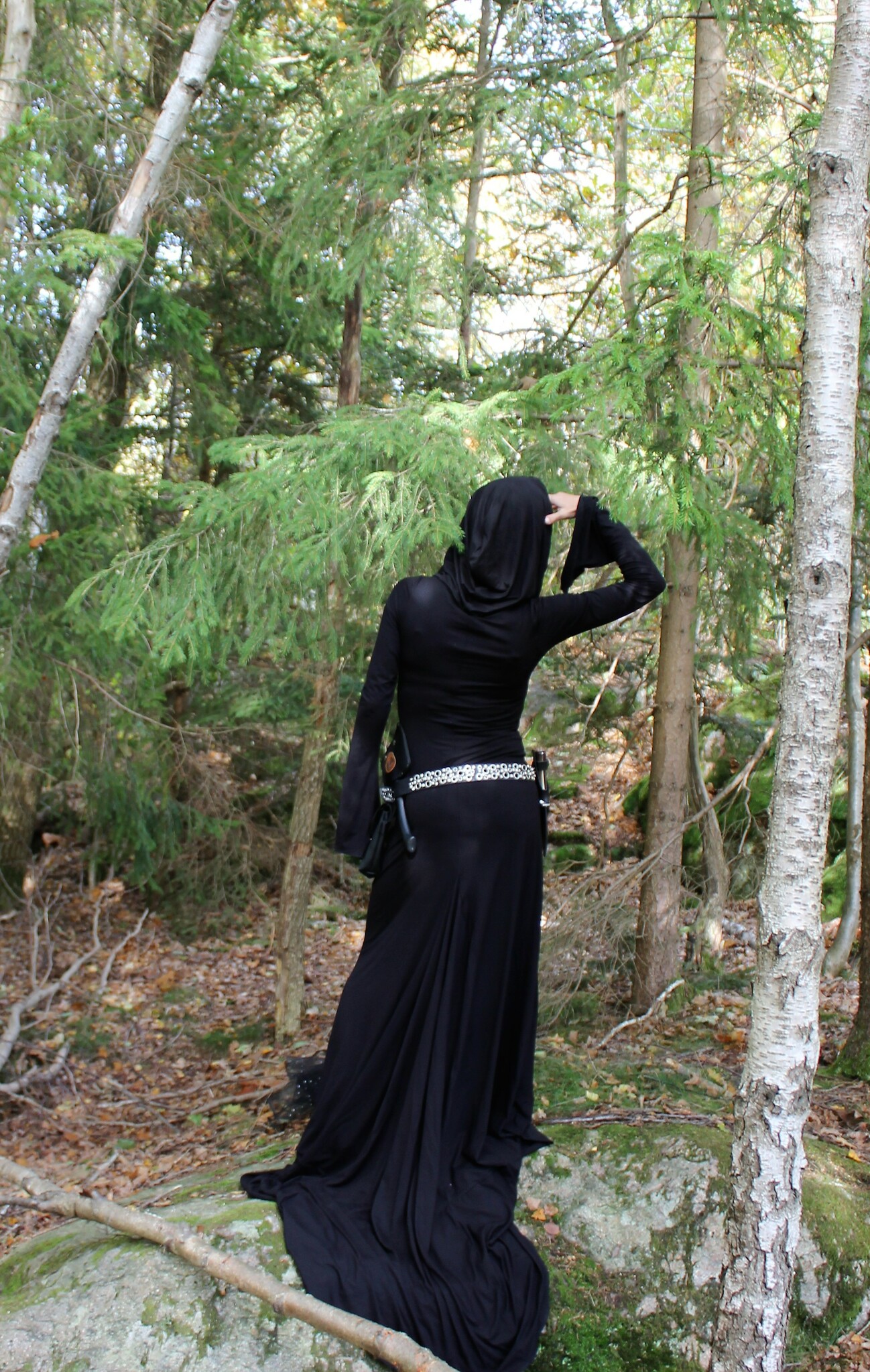 svart lång klänning