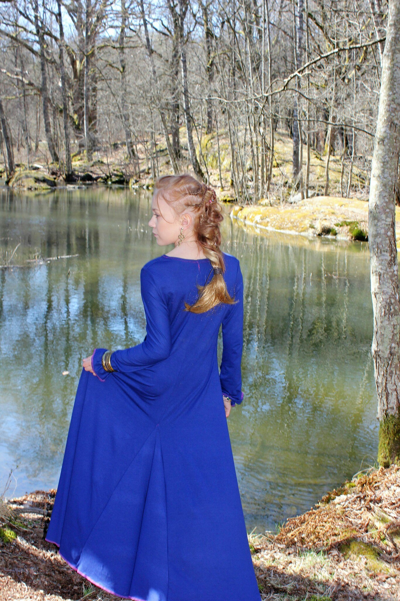 Blå sagolik klänning barn - Fallorka