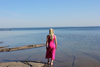 Rosa strandklänning