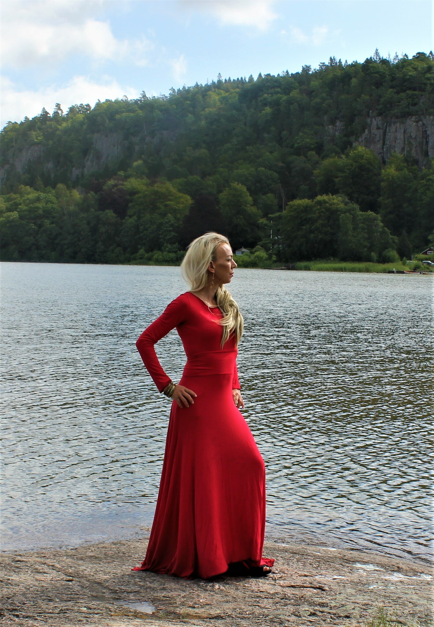 röd maxi kjol