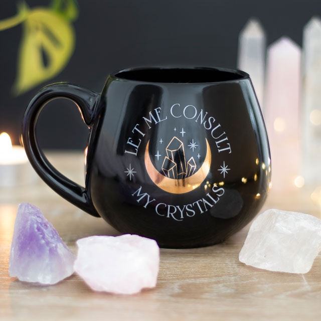 Kristall mugg svart design med wicca
