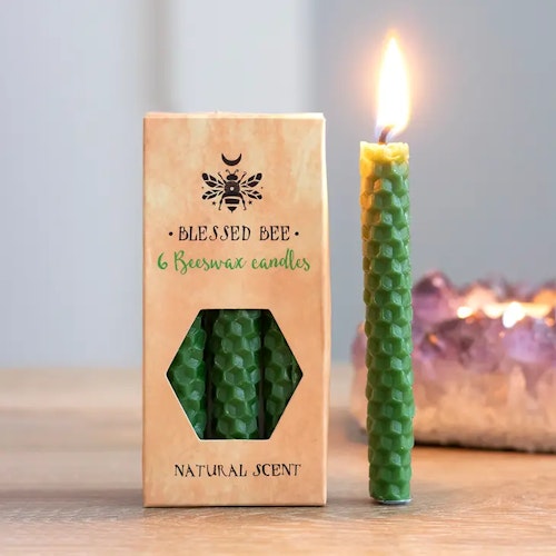 Grön "överflöd" bivax Magic Spell Candles