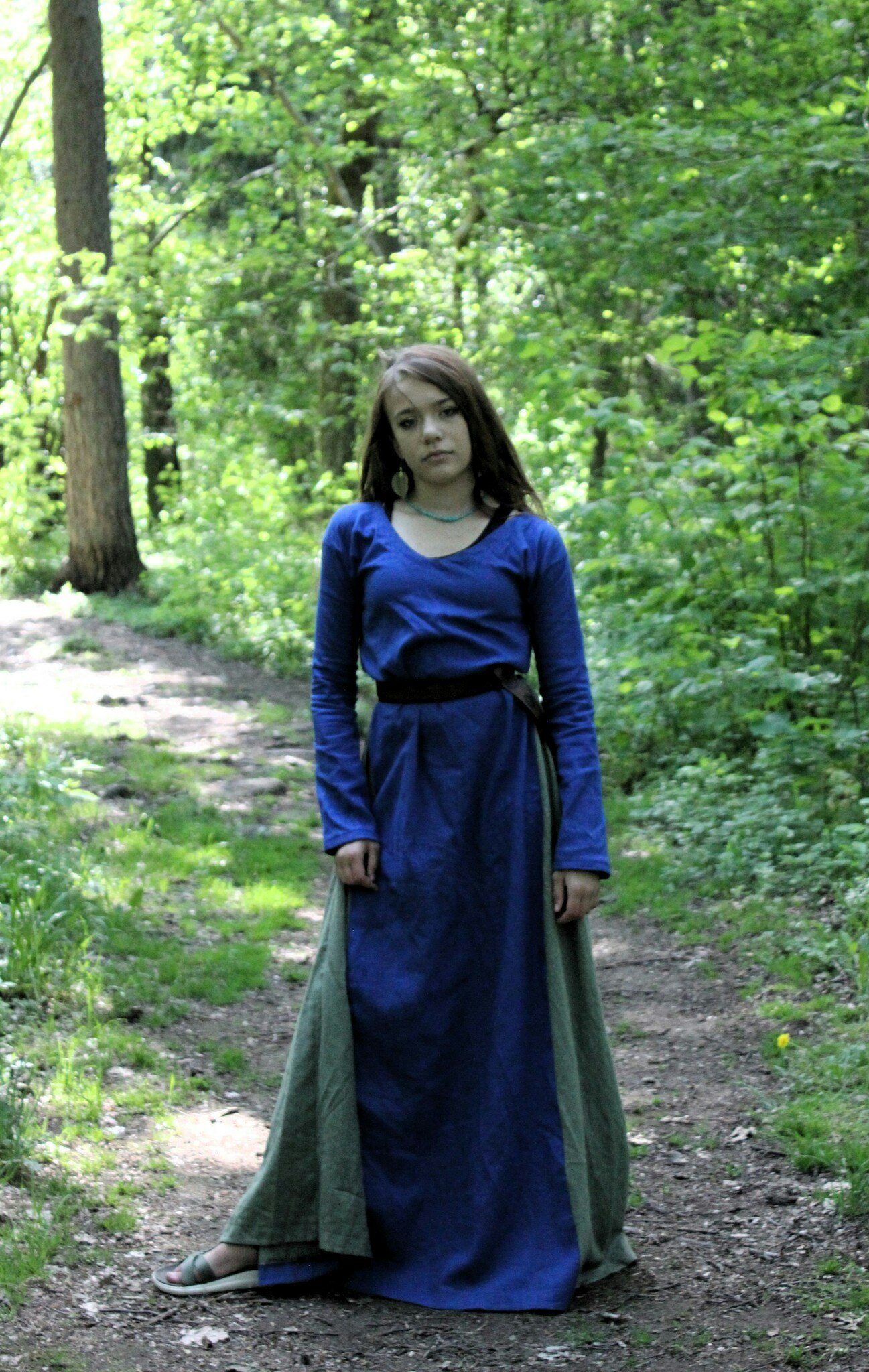 barn viking klänning blå grön viking children dress green blue