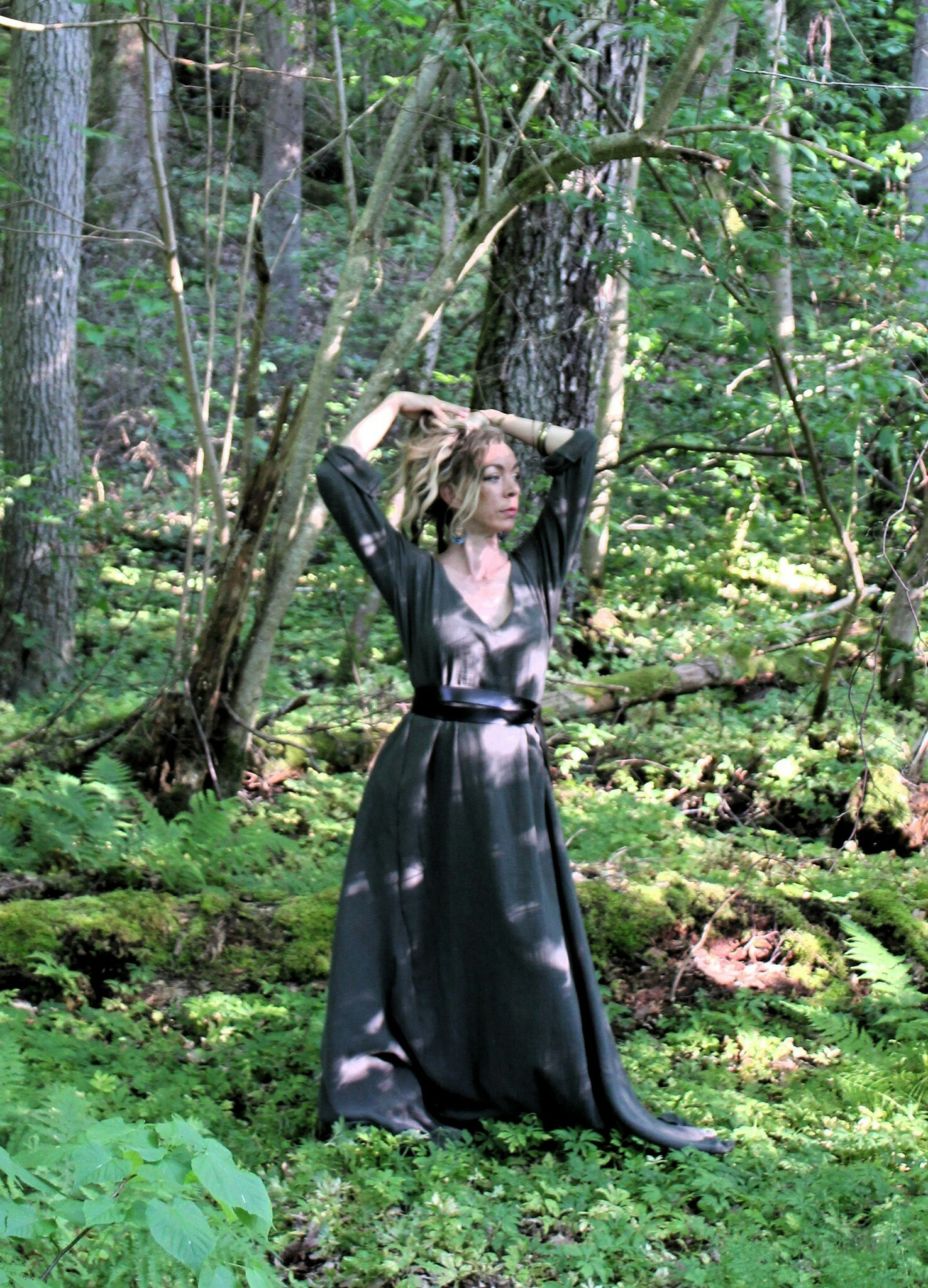 dark green viking dress