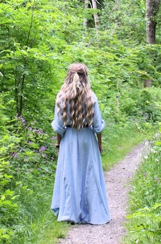 Blå viking klänning havet i Bomull