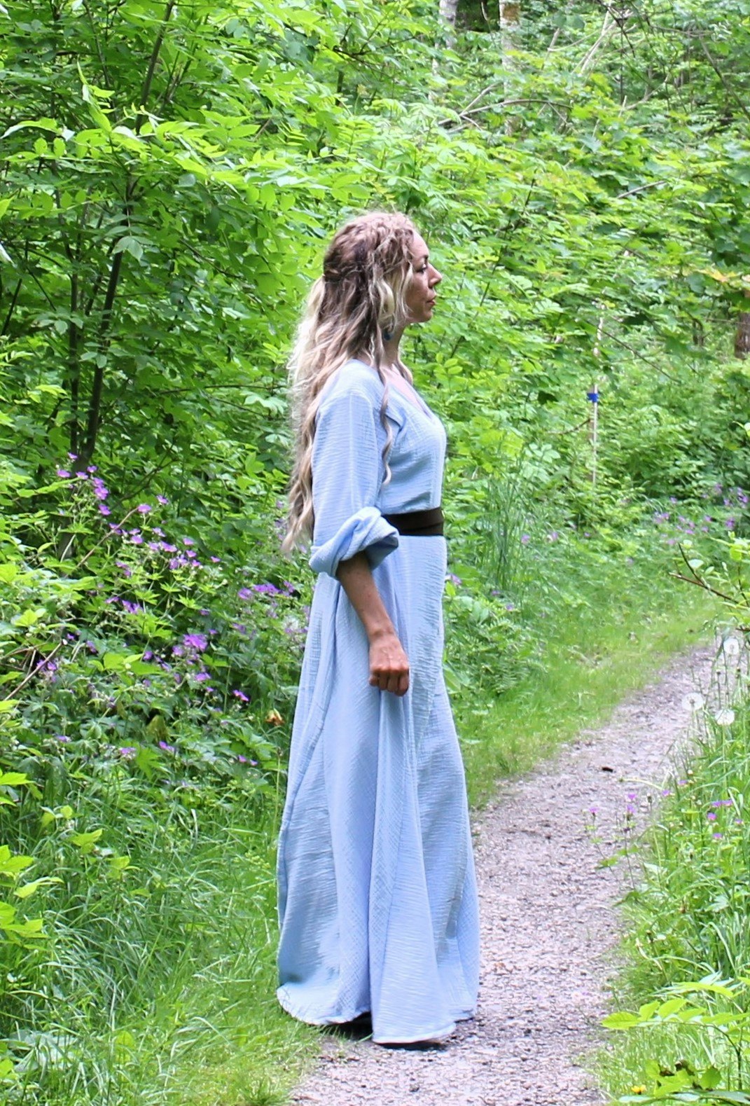 Blå viking klänning havet i Bomull