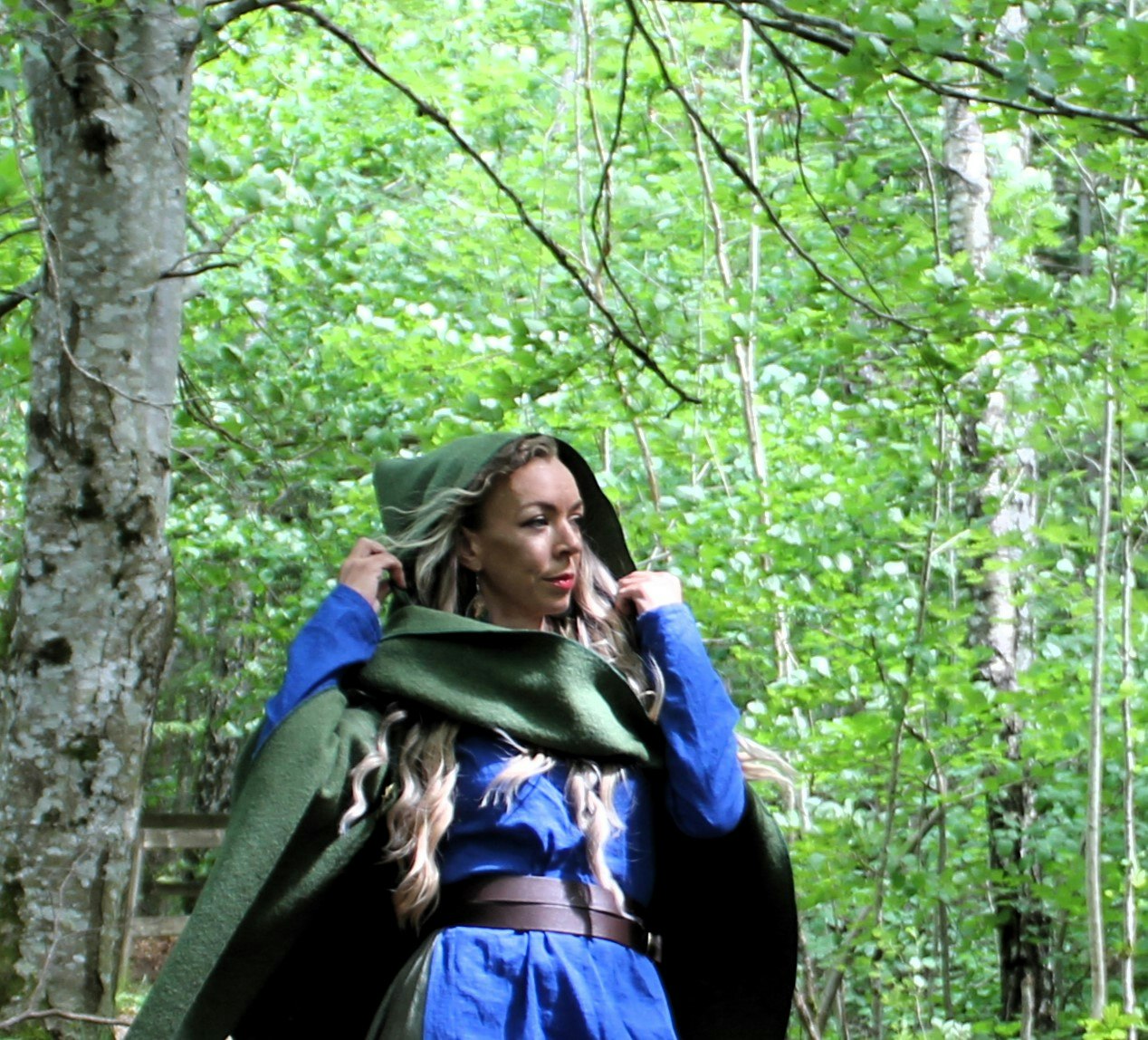 Grön 100%  Ull Cape