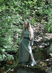 Grön vikinga klänning Istand i Linne
