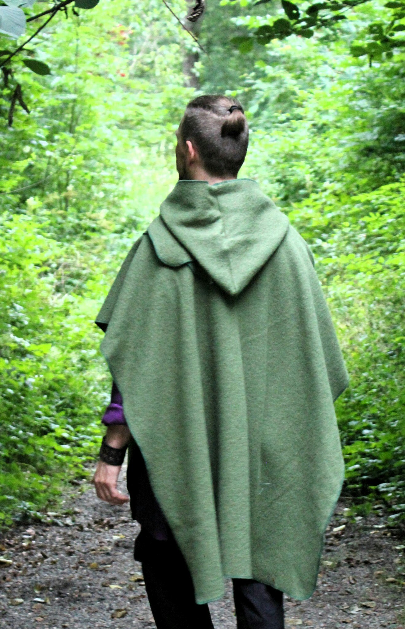 Grön 100%  Ull Cape