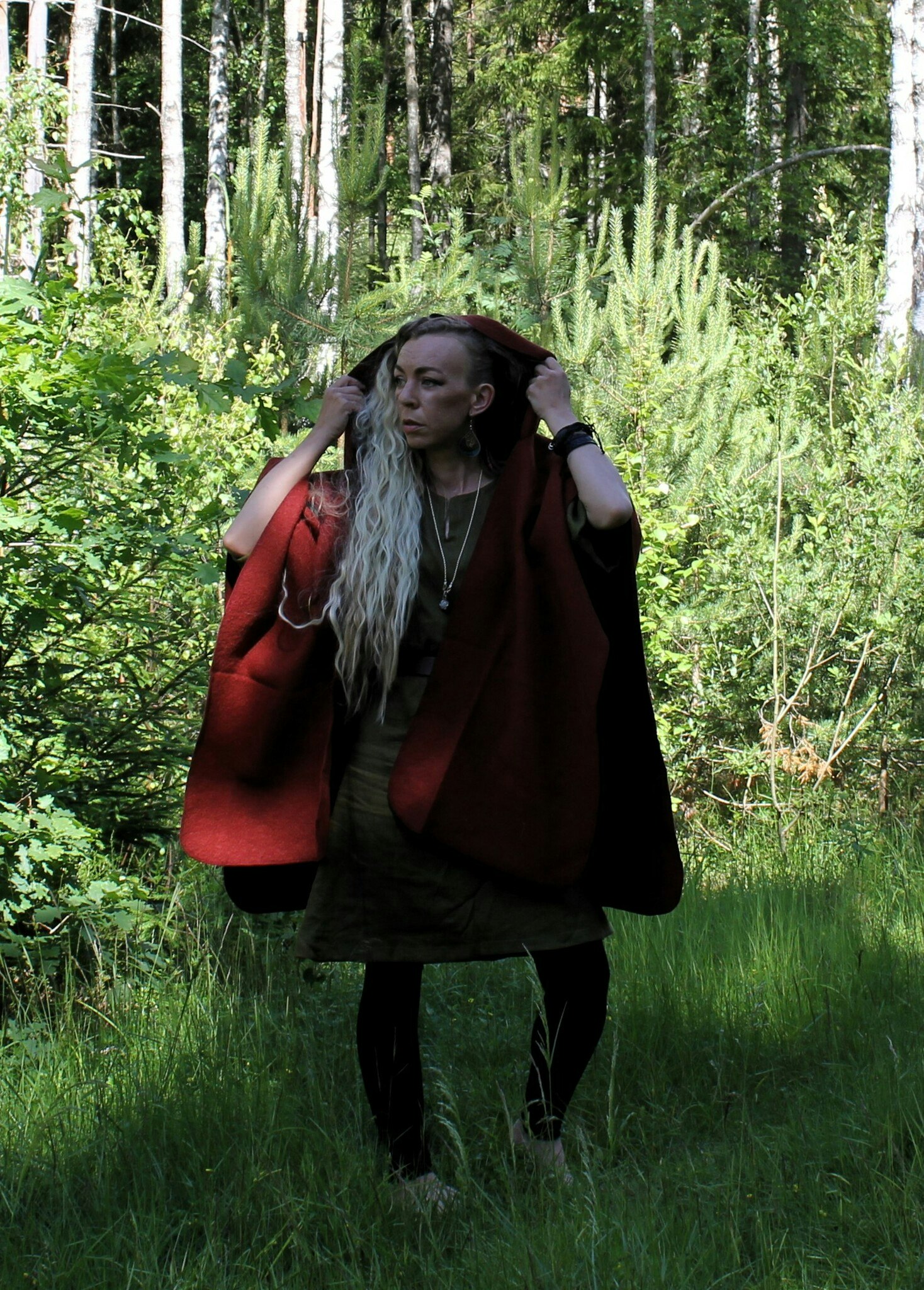100%  Ull Cape i rostfärg