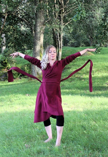 Vinröd fleece kofta