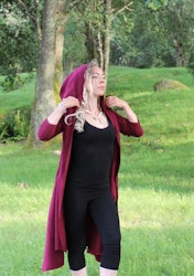 Vinröd fleece kofta