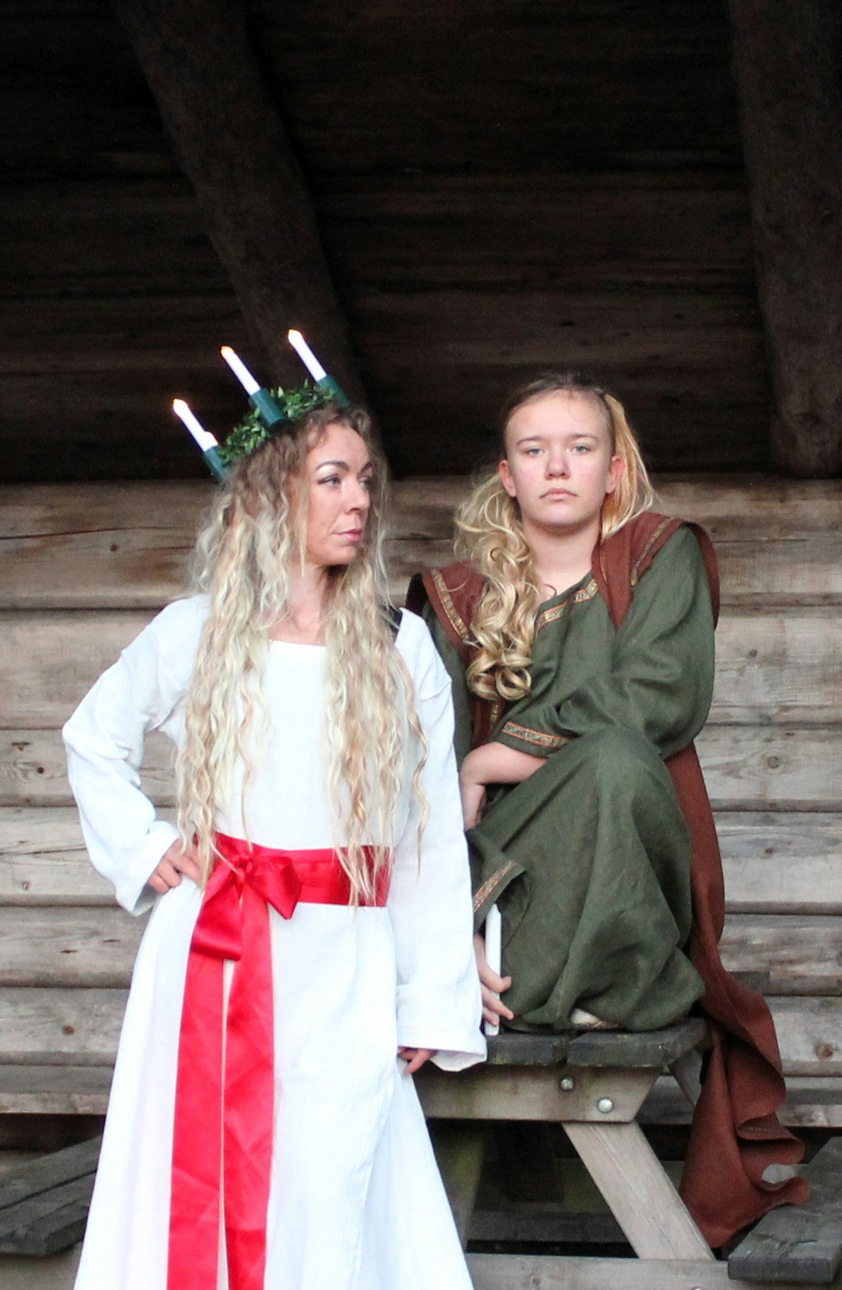 Brun 100% ull viking/medeltids klänning