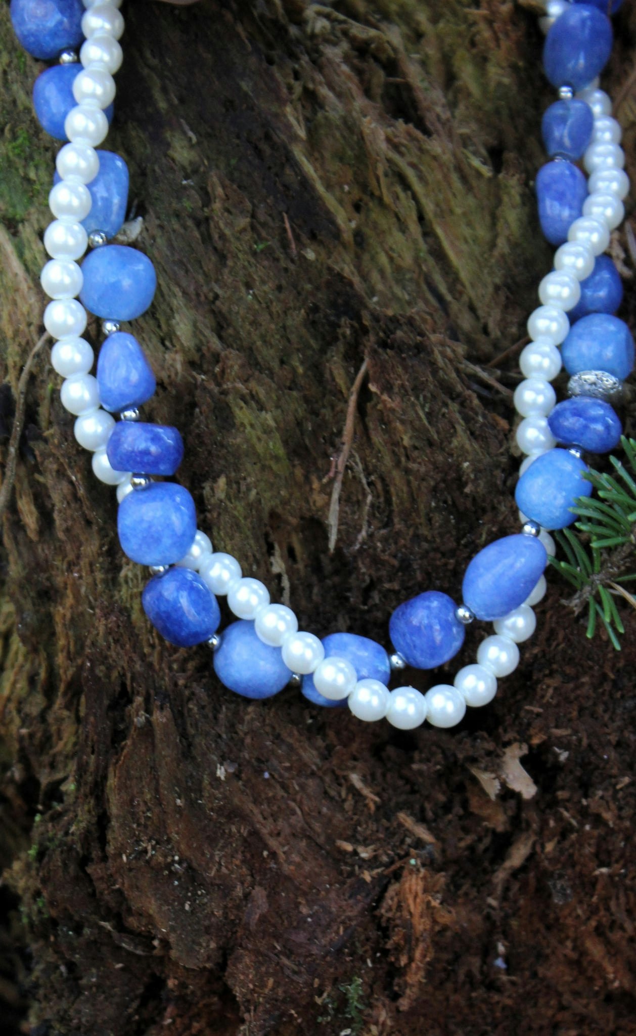 Apatit halsband i natursten
