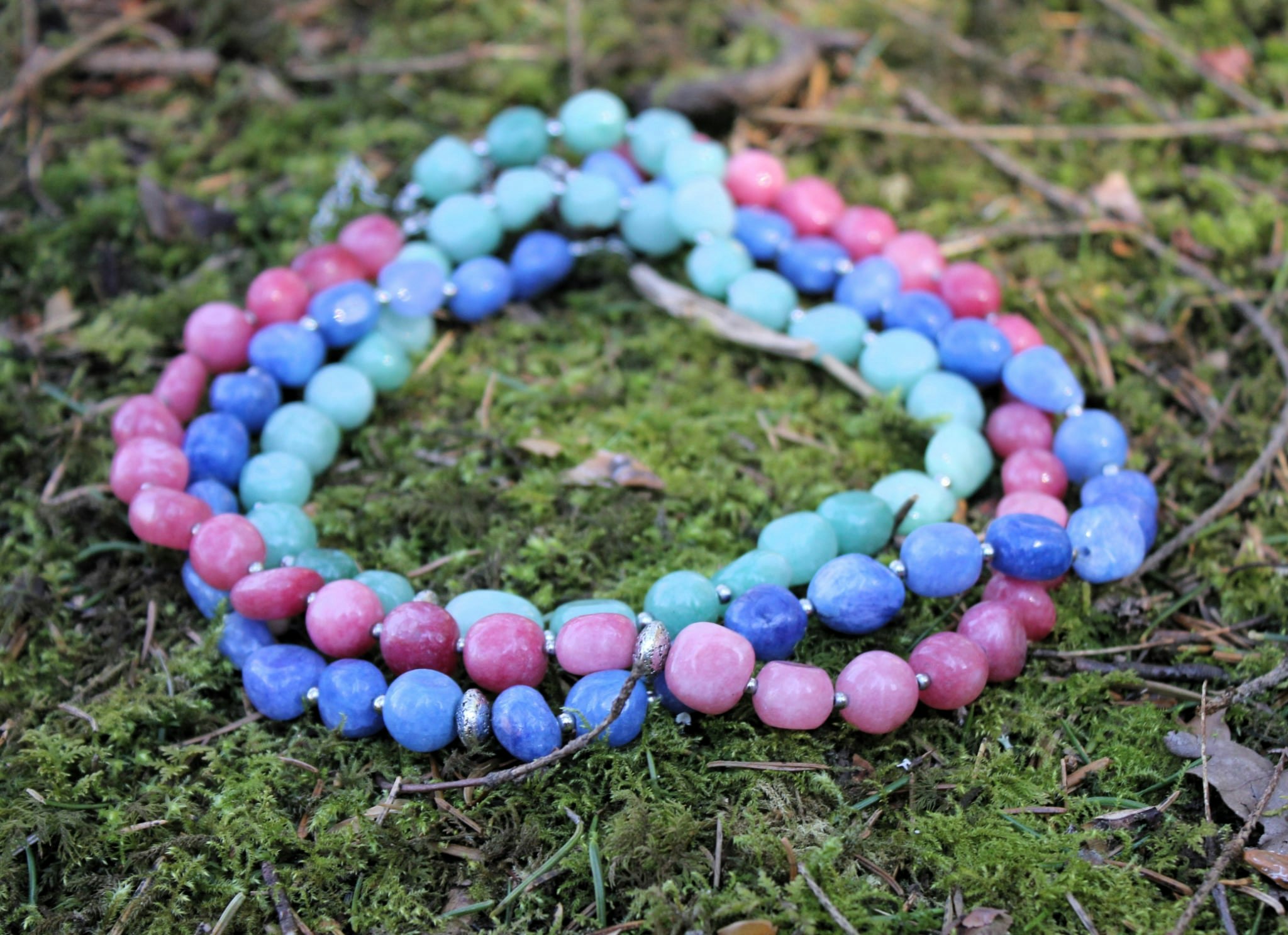 Apatit halsband i natursten