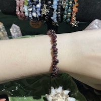 Armband - Röd Granat - chips