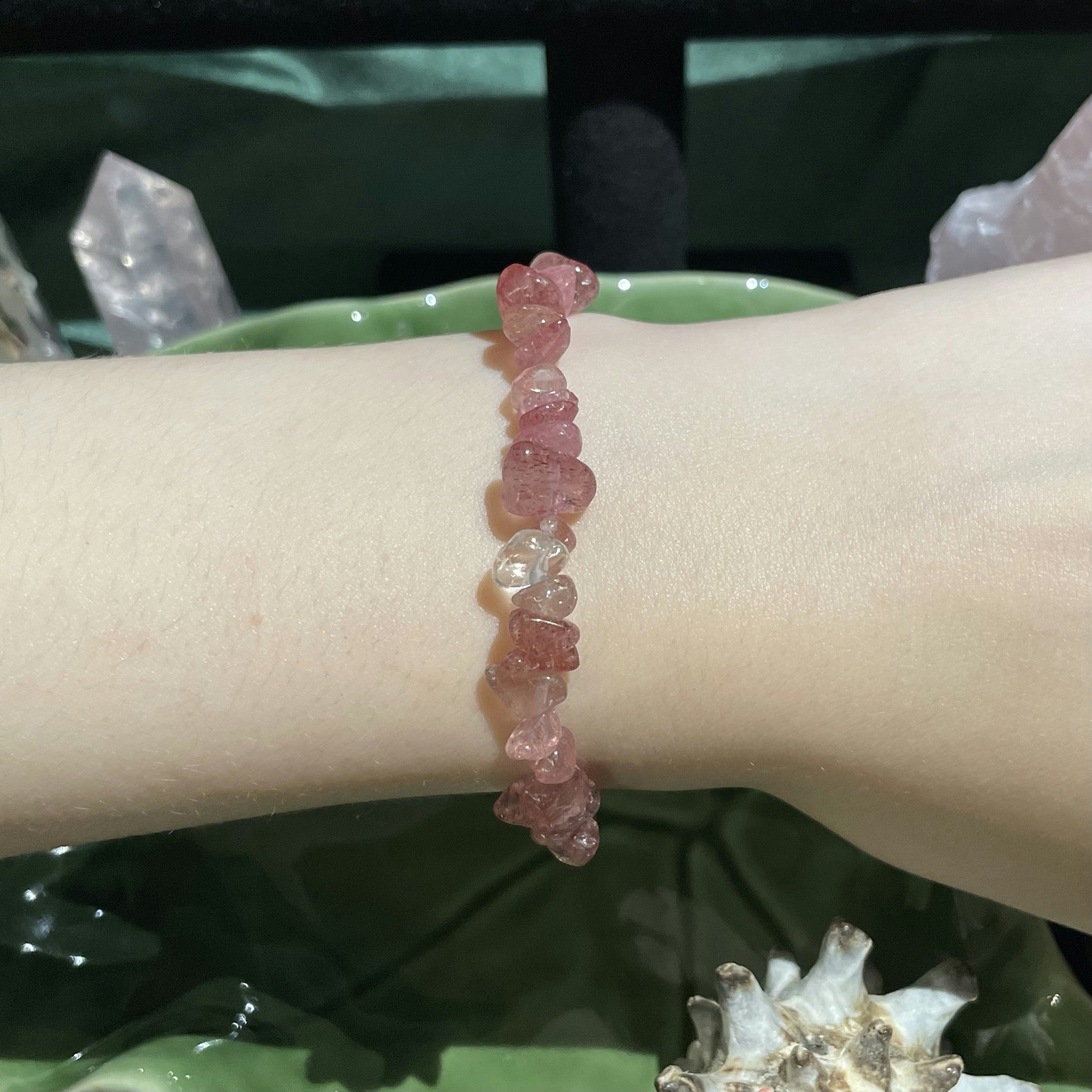 Armband - Jordgubbskvarts - chips
