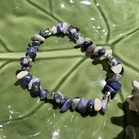 Armband - Sodalit - Chips - Silver Stjärnor